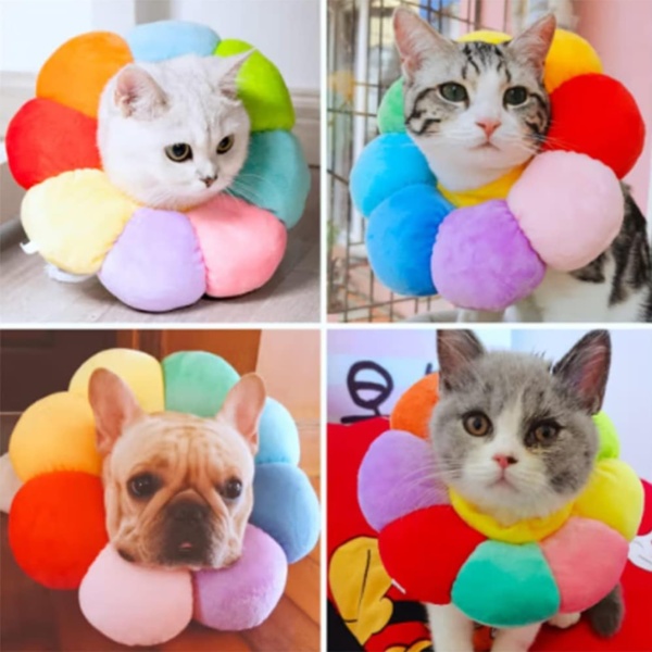 Cat Cone Collar Soft Cat Recovery Collar Cute Flower Adjustable for Small Dogs and Cats - Comfortable Pet Recovery, Cute and Functional - Image 5