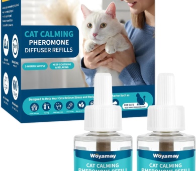 2 Pack Cat Calming Plug-in Refill, Calming Cat Pheromones Diffuser Refill - Cat Calming Diffuser Refills Relieve Anxiety & Stress 2 Month Supply, Fits All Common Diffuser Heads