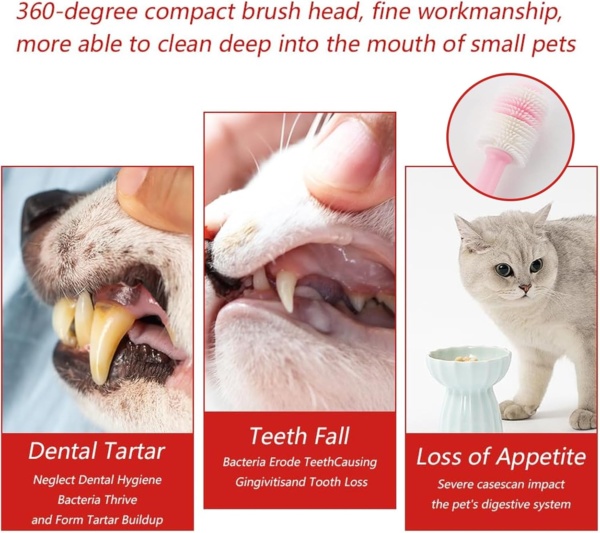 10Pcs Small Dog & Cat Toothbrush, Dog Finger Toothbrush, 360 Degree Soft Silicone Pet Toothbrush, Puppy Toothbrush, Silicone Scrubber for Cats, Finger Toothbrush for Dog and Cat Teeth Cleaning - Image 7