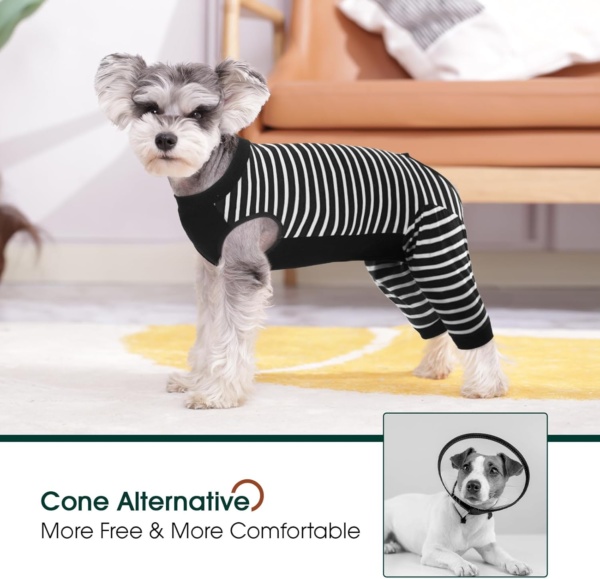 Kuoser Dog Surgery Recovery Suit - Female Hind Legs Post Surgery Body Suit Black 2XL - Image 3