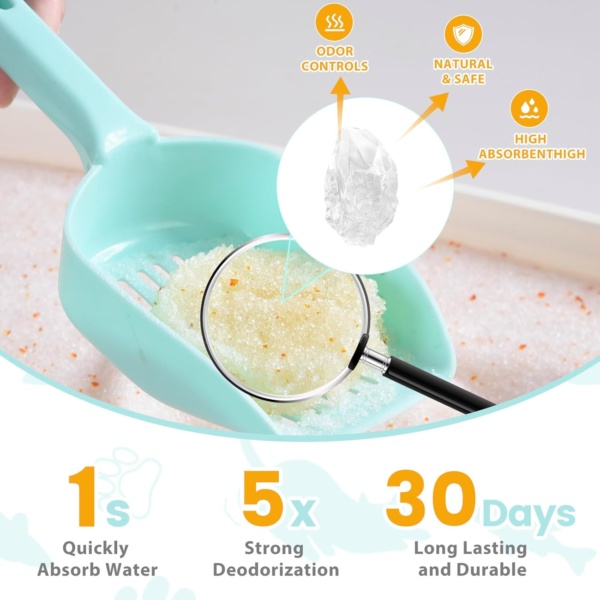 NEWORD Crystals Cat Litter Health Indicating Silica Gel Cat Litter, Color-Changing, 8lb, Urine PH Levels Detection Health Monitoring Non-Clumping Superior Odor Control Absorbent Lightweight, Unscented - Image 4