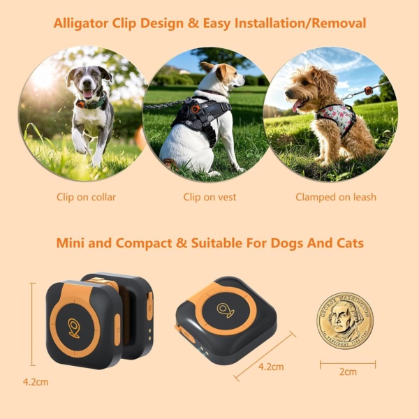 GPS Tracker Health Monitoring for Dogs, GPS Location & Smart Pet Activity Tracker, Works with Any Collar (Android and iOS Universal) - Image 4