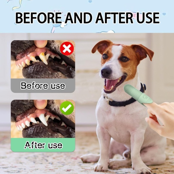 6 Pcs Silicone Pets Teeth, Cat Toothbrush Dog Finger Toothbrush, Cleaning Toothbrush Kit, Full Surround Bristles Dog Tooth Brush Silicone Puppy Toothbrush, for Cats & Small Pets Dental Care - Image 7
