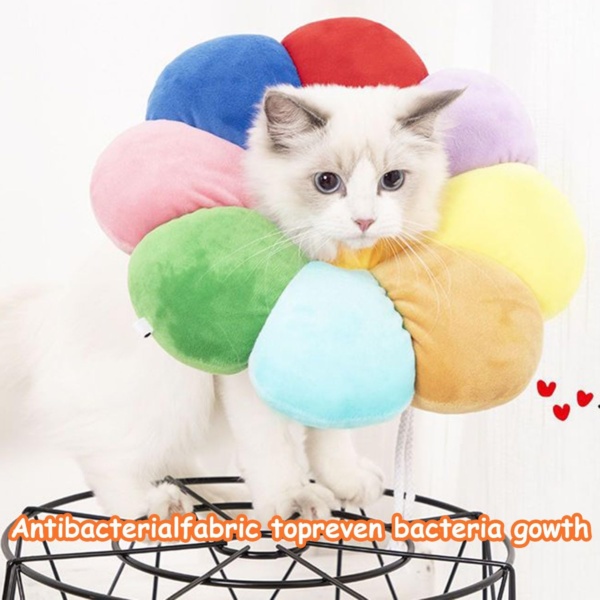 Cat Cone Collar Soft Cat Recovery Collar Cute Flower Adjustable for Small Dogs and Cats - Comfortable Pet Recovery, Cute and Functional - Image 4