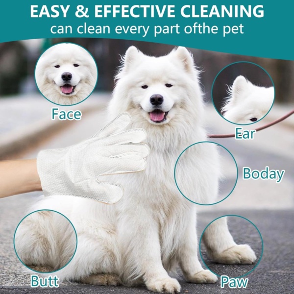 12 PCS Dog Cleaning Gloves Wipes, Dry Cleaning Gloves for Dogs Cat, Pet Wash Free Gloves for Daily Care - Image 3