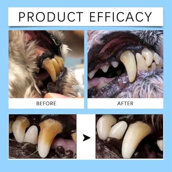Pet Toothbrush Pen, Dog Teeth Cleaning, Cat Teeth Cleaning Pen, Manual Power Source, Natural Silicone Bristles, White, Oral Care for Pets - Image 2