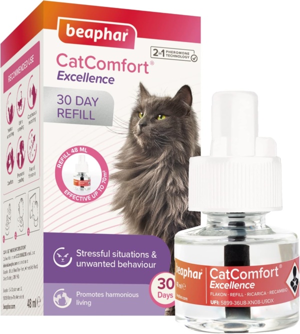 Beaphar | CatComfort Excellence Refill | Optimises Feelings of Reassurance & Well-Being | Promotes Multi-cat Harmonious Living | For Use with CatComfort Excellence Diffuser | Lasts Up To 30 Days