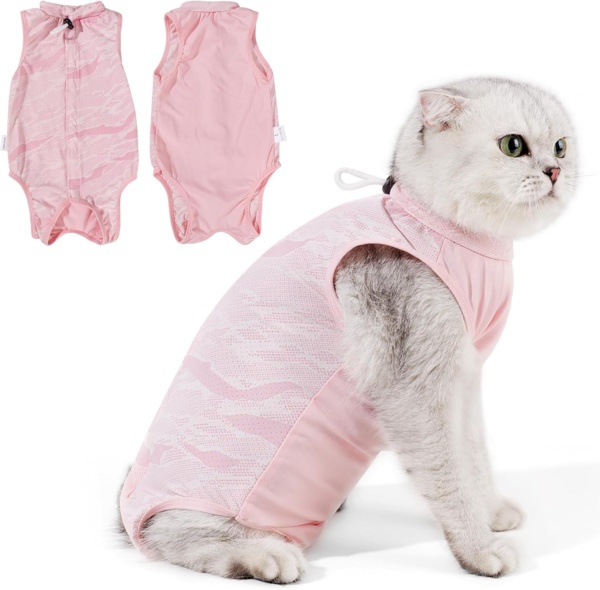 HEYWEAN Cat Recovery Suit Post Surgery Cat Body Suit After Surgery Cat Onesie Stop Licking Cat Medical Vest Spay Suit Cat Surgery Recovery Suit Cat Surgical Suit Protection Suit Kitten Recovery Suit