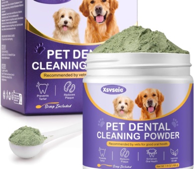 Dental Powder for Dogs & Cats, Dog Breath Freshener, Dog Dental Care, Plaque Off & Tartar Remover for Dogs Cats, Teeth Cleaning Made Easy Eliminate, Formulated for All Ages Pet - 100g