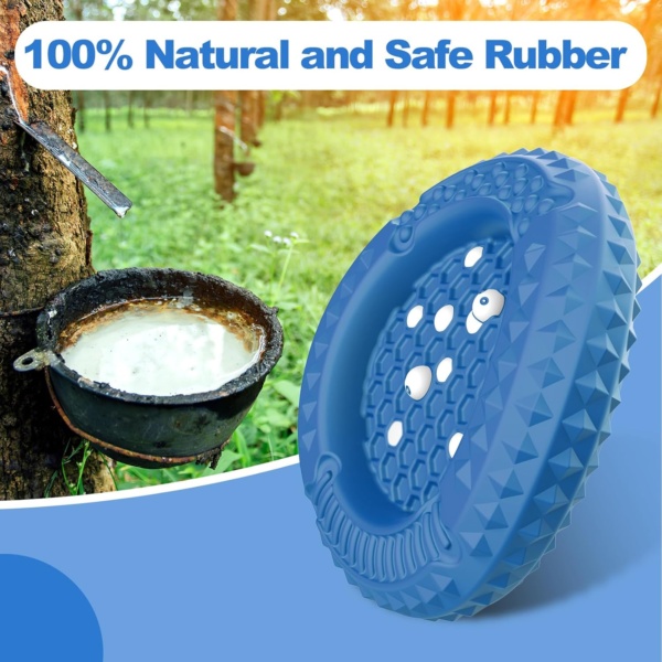 PcEoTllar Dog Chew Toys for Aggressive Chewers, Large Indestructible Dog Toys for Large Dogs, Interactive Dog Toys for Boredom, Natural Rubber for Teeth Gum Health, Blue - Image 3