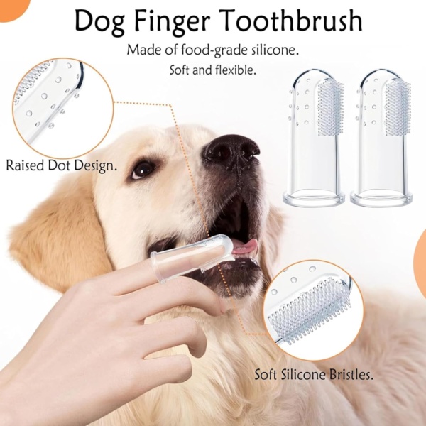 6 Pieces Dog Toothbrush, Finger Silicone Toothbrushes, 360º Pets Teeth Cleaning Toothbrush, Dog Cat Toothbrush, Triple Head Pet Toothbrush for Dog Cat Pet Tooth Dental Health - Image 4