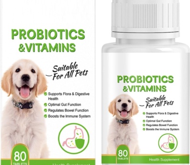 Digestive Tablets for Dogs - Pet Probiotic Tablets Pet Health Supplement Probiotic | Dog Probiotic Support Gut Health, Itchy Skin, Allergies, Yeast Balance, Immunity