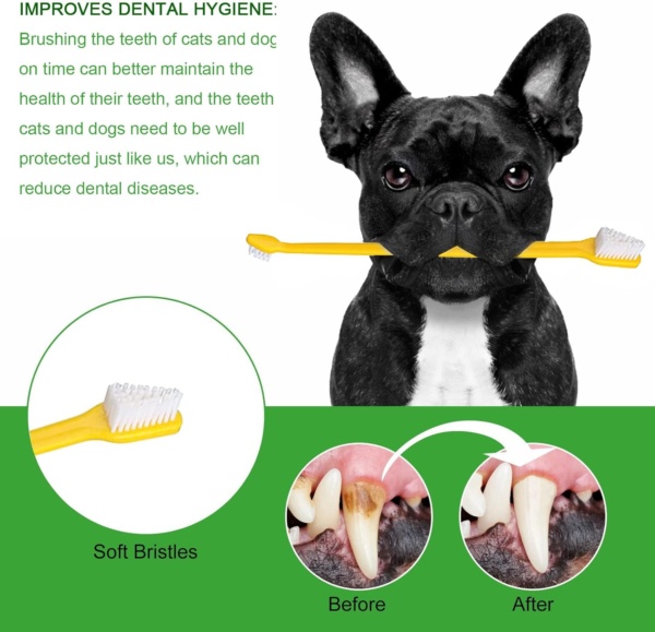10pcs Dog Toothbrush, DKDDSSS Long Handle Double Head Dog Toothbrushes, Cat Teeth Cleaning Toothbrush, for Pet Dogs Cats Puppy Dental Care Toothbrush - Image 4