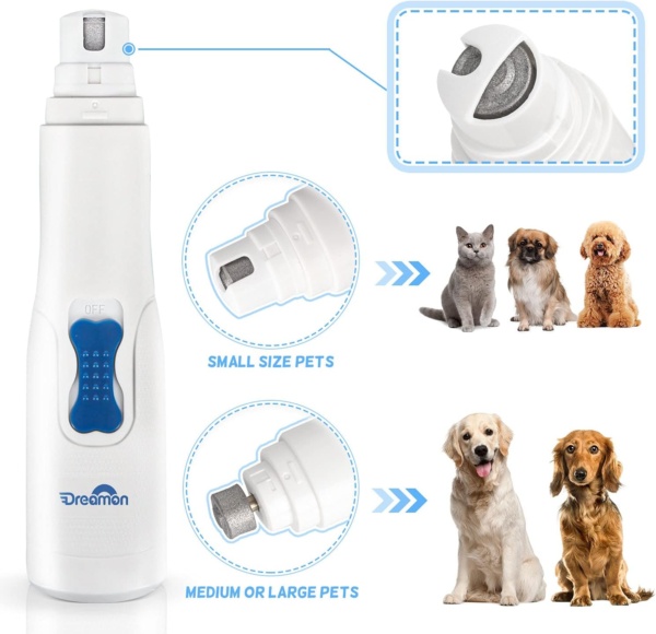 Dog Electric Nail File Grinders, Pet Nail Trimmer Low Noise, Long Working Time, for Small Medium Large Breed Dog and Cat - Image 4