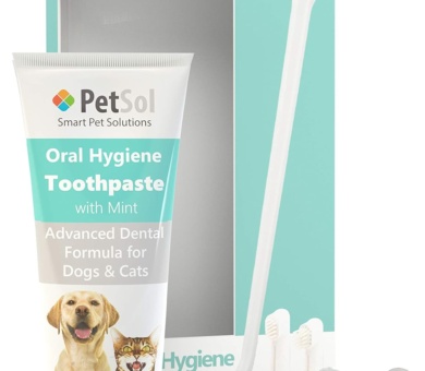 Dental Care Kit for Dogs & Cats Toothpaste (100g) with 3 x Toothbrushes to Clean Pet's Teeth, Remove Plaque and Tartar, Improve Gum and Tooth Health & Pet Oral Hygiene