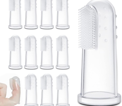 12Pcs Dog Finger Toothbrush Transparent Dog Toothbrush Set Cat Dog Silicone Finger Toothbrush Easy Pets Teeth Cleaning Toothbrush for Dogs Cats Dental Care