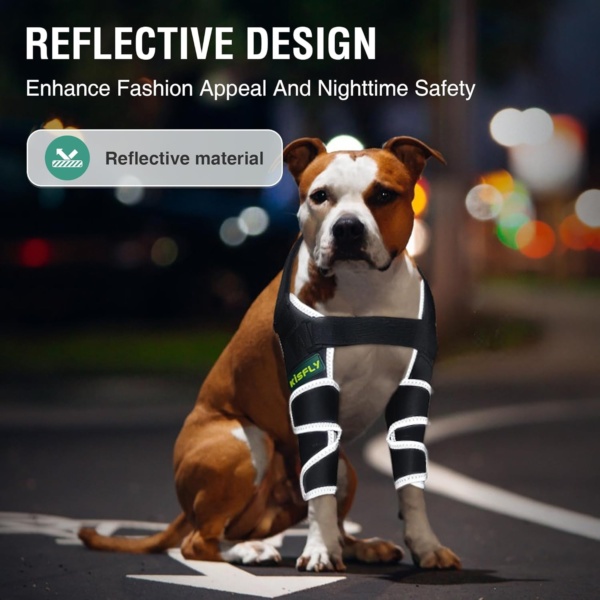 Dog Elbow Protector for Osteoarthritis Canine Elbow and Shoulder Support Dysplasia Elbow Calluses Pressure Sores Dog Front Leg Brace for Better Recovery with Reflective Both Legs XL - Image 5