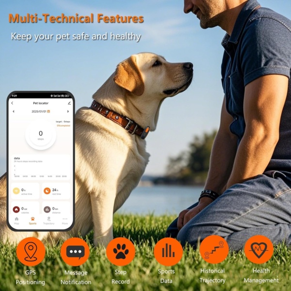 GPS Tracker Health Monitoring for Dogs, GPS Location & Smart Pet Activity Tracker, Works with Any Collar (Android and iOS Universal) - Image 3
