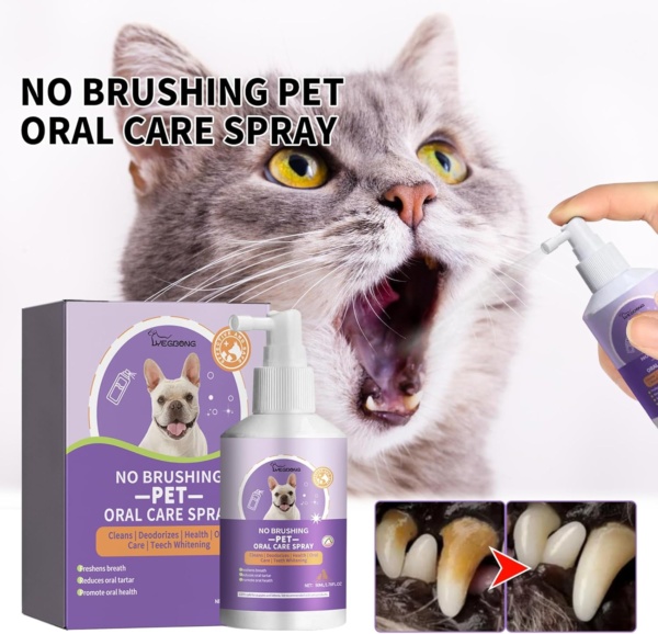 VENNERLI Pet Oral Care Spray Cleaning Oral Care Freshens Breath Reduces Oral Tartar Promote Oral Health (50ml) - Image 2