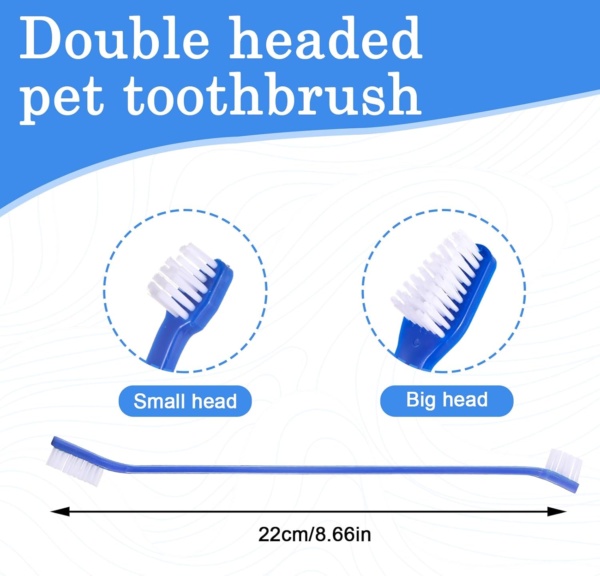 10Pcs Dog Toothbrush Double Headed Brush Dental Teeth Brushes Long Handle Tooth Brush Cleaning Double Head Toothbrush Soft Bristles Oral Care for Small to Large Dogs Cats Pets - Image 2