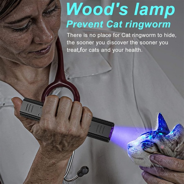 Wood's Lamp pet cat, dog Wood's Black light Flashlight cat Ringworm Detector,Doctor Pet Urine Detector,for Analyzing Skin Dog Cat Care Bed Bug Inspect. - Image 2