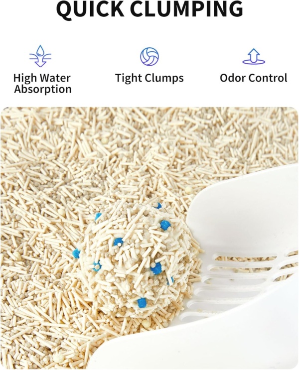 PETKIT Clumping Cat Litter, Mixed Tofu Bentonite Cat Litter with Urine Test Particles, Easy to Use Ultra Absorbent, Odor Control and Flushable, Dust Free, Biodegradable, 2 Packs/4.8kg - Image 5