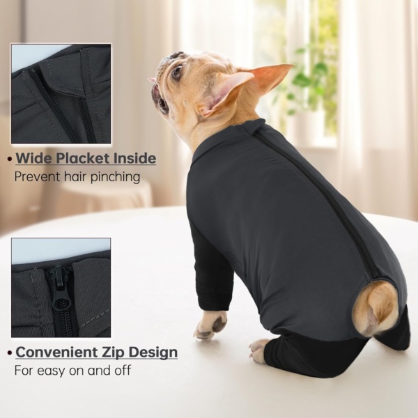 Dog Body Warmer, Dog Surgery Recovery Suit(Grey, L) - Image 4