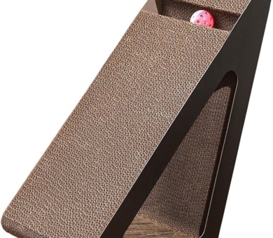 Space Saving Triangular Cats Scratcher Stand With Rotating For Interaction Fun And Claws Health Grinding Scratch Toy