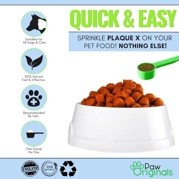 NEW 200G - Plaque X 100% Natural Plaque Off & Tartar Remover For Dogs & Cats | Breath Freshener For Dogs, Cats & Pets | | No Toothbrush & Supports Gum & Teeth Health - Image 5