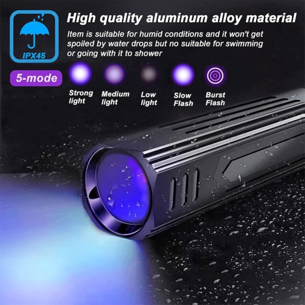 Wood's Lamp pet cat, dog Wood's Black light Flashlight cat Ringworm Detector,Doctor Pet Urine Detector,for Analyzing Skin Dog Cat Care Bed Bug Inspect. - Image 3