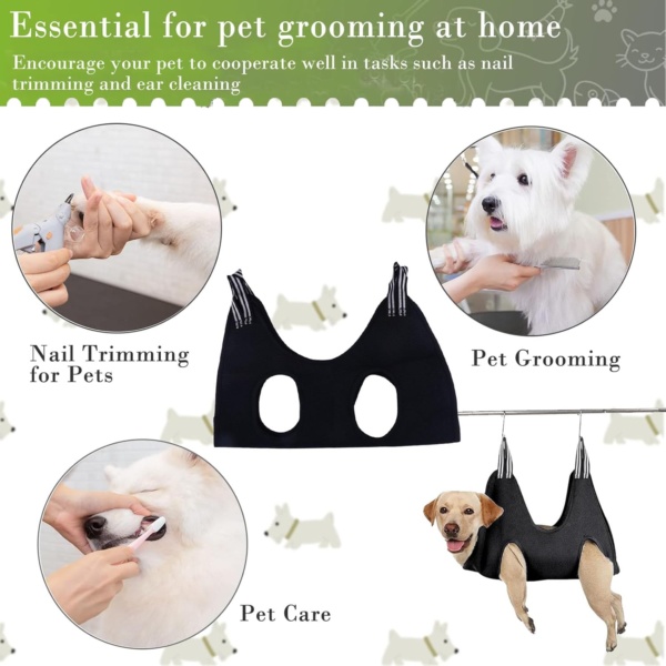 Blingoo Dog Grooming Hammock and Clippers - 75 X 51cm Dog Nail Cutting Claw Care and Cat Ears Care for Washing and Bathing in Small/Medium Size - Image 4
