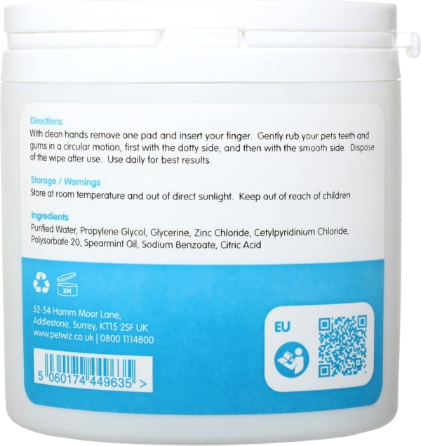 Dental Finger Wipes with Spearmint Oil for Dogs & Cats. Removes Plaque & Tartar, Care for Gums & No Rinsing Required. - Image 5
