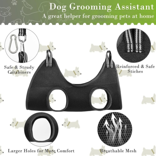 Blingoo Dog Grooming Hammock and Clippers - 75 X 51cm Dog Nail Cutting Claw Care and Cat Ears Care for Washing and Bathing in Small/Medium Size - Image 3