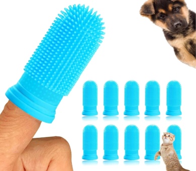 10Pcs Dog Toothbrush, 360º Dog Finger Toothbrush, Silicone Pets Teeth Cleaning Toothbrush Kit for Dogs Puppies, Dog Teeth Cleaning Products for Cats & Small Pets Dental Care