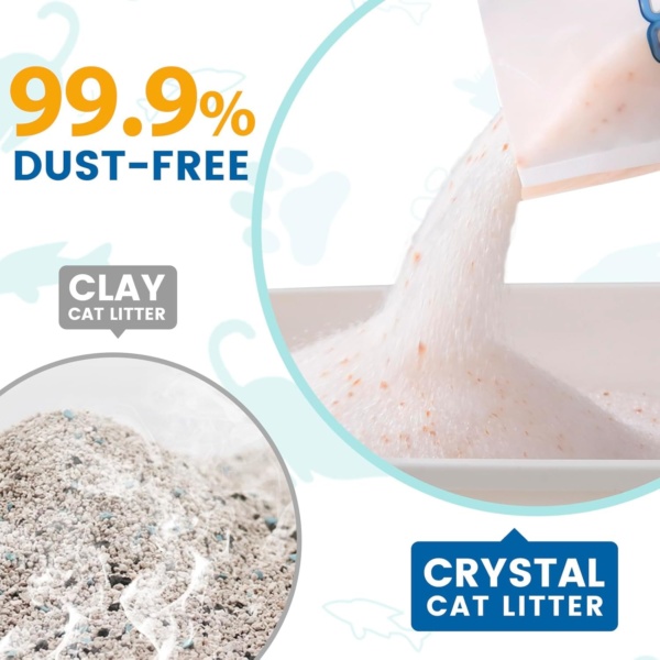 NEWORD Crystals Cat Litter Health Indicating Silica Gel Cat Litter, Color-Changing, 8lb, Urine PH Levels Detection Health Monitoring Non-Clumping Superior Odor Control Absorbent Lightweight, Unscented - Image 5