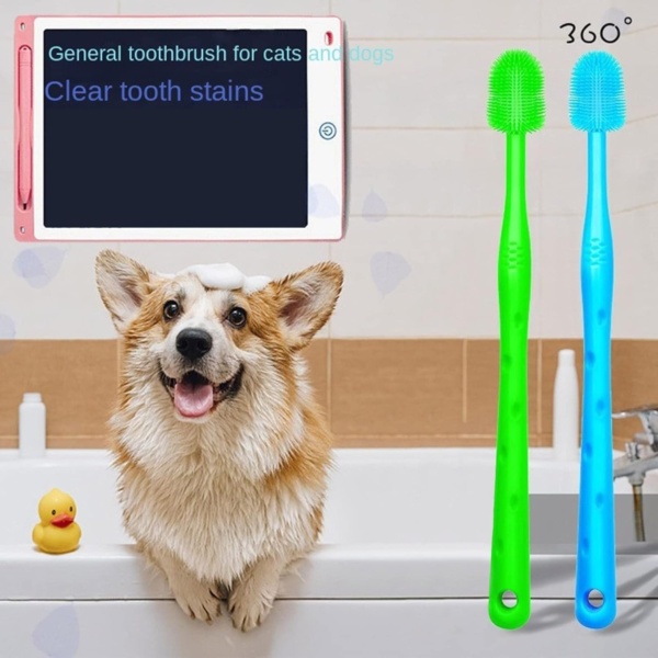 Dog Brush Cat Pet Puppy Gum Finger Toothbrush Dental Care Teeth Cleaning Supplies Kit for Dogs, 2 Pcs 360° Silicone - Image 4