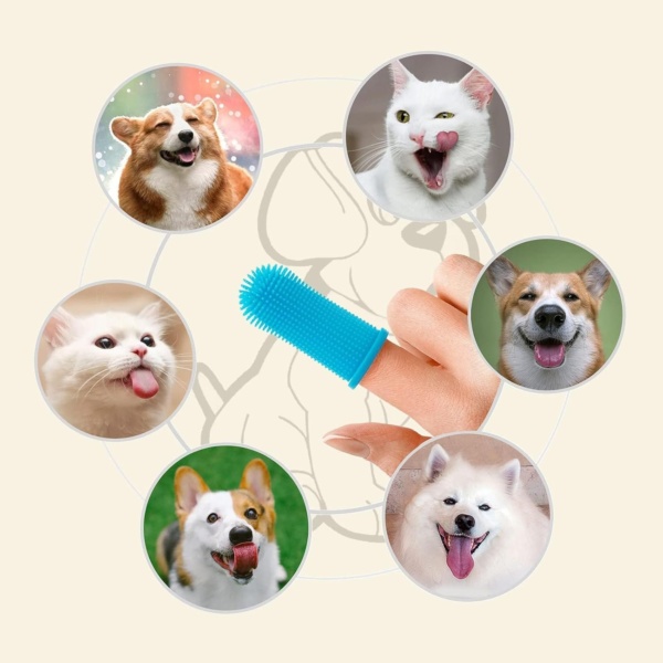 Dog Finger Toothbrush, 6Pcs Dog & Cat Toothbrush, 360º Silicone Puppy Tooth Brush, Dogs Cats Teeth Cleaning Dental Care - Image 6