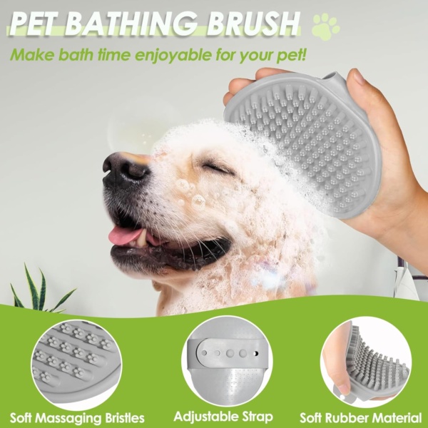 2-in-1 Dog Grooming Brush, Double Sided Pet Hair Brush with Rounded Pins & Bristles, for Short/Long Haired Dogs & Cats, Promotes Skin Health & Coat Cleanliness - Image 4