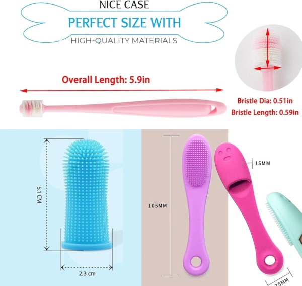 10Pcs Small Dog & Cat Toothbrush, Dog Finger Toothbrush, 360 Degree Soft Silicone Pet Toothbrush, Puppy Toothbrush, Silicone Scrubber for Cats, Finger Toothbrush for Dog and Cat Teeth Cleaning - Image 2