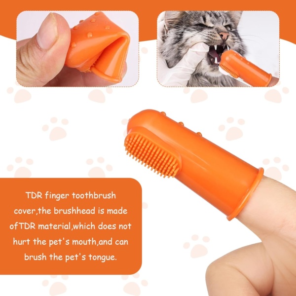 Dog Toothpaste and Brush 3PCS Soft Bristle Dog Dental Care Kit Puppy Dogs & CatsThree-Sided Toothbrush Teeth Finger Brush with Paste Plaque Tartar Remover Breath Freshener - Image 3