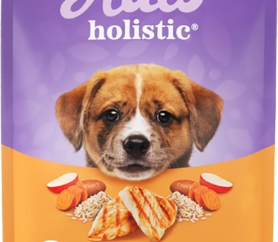 Halo Purely for Pets Holistic Dog Food, Complete Digestive Health Cage-Free Chicken and Brown Rice Recipe, Dry Dog Food Bag, Puppy Formula, 3.5-lb Bag