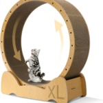 Homegroove Cat Exercise Wheel with Scratching Pad, 43 Inch Large Cat Wheels for Indoor Cats,Versatile Cat Running Wheel Treadmill for Cat's Weight Loss and Health (XL)