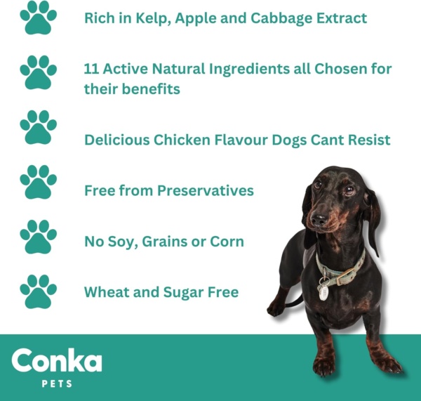 Conka Pets Plaque Off Powder - Dental Health Support, Reduces Tartar & Freshens Breath, Natural & Grain Free, Chicken Flavour Powder, Vet Recommended Oral Care Supplement/Support - Image 5