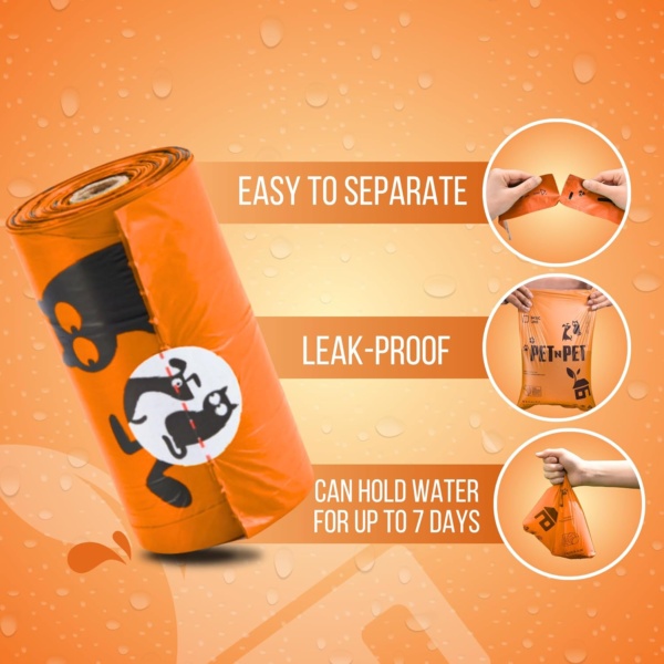 1080 Count Biodegradable Poo Bags Dogs USDA Certified 38 percent Biobased 72 Thick Dog Poop Bags Rolls 9x13 Leak-Proof Orange Unscented - Image 3