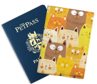 Cute Cat Travel Accessory | Eco-Friendly Veterinary Health Passport Holder | Cat Vet Appointment Organizer | Pet Passport Cover For Cats | Passport Cover For International Pet Passport