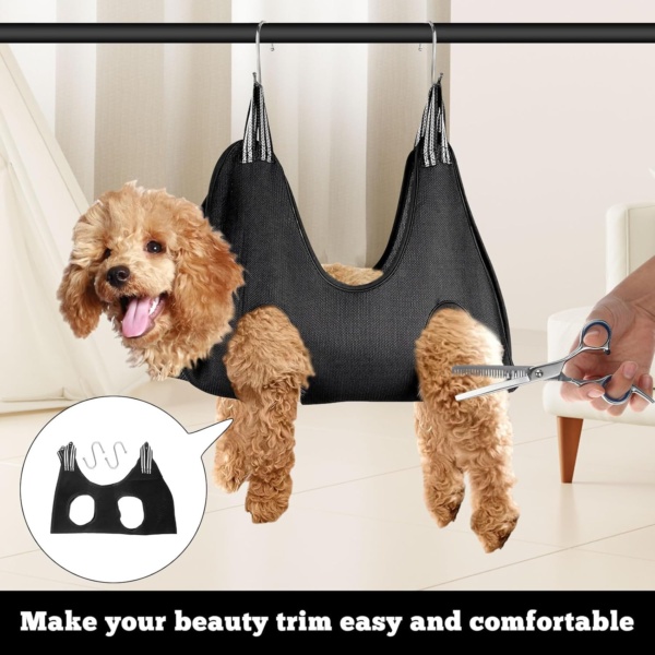 Dog Grooming Harness,Cat Grooming Hammock,Dog Grooming Hammock,Dog Grooming Sling,cat grooming bag,Dog Hammock for Grooming for Pet Bathing,Nail Cutting,Ears Care Washing,Claw Care - Image 4
