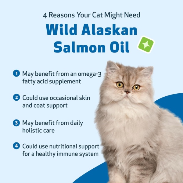 Wild Alaskan Salmon Oil for Cats - Wild-Caught, Cold-Processed, Daily Omega-3 Fish Oil for Healthy Coat and Skin, Joint Mobility and Strength - EPA, DHA - 8 fl oz (236 ml) - Image 3