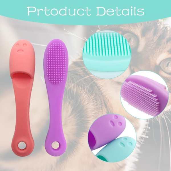 4pcs Pore Brush,25 * 105mm Finger Nose Brush,Gently Cleanses The Skin,Soft Silicone Bristles,Mini Nose Clean Blackheads Skin,Suitable For Dental Care Of Cats,Dogs And Puppies - Image 3
