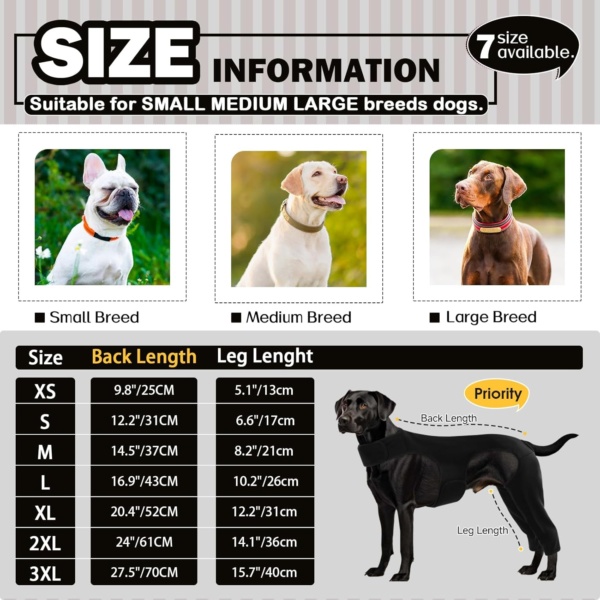 Recovery Suit For Dogs - Leg Surgery Protector, Lick Sleeve To Prevent Licking, Avoids Wound Infection - 3XL - Image 4