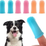 ZNDFTW 6 Pcs Dog Finger Toothbrush, Dog Toothbrush, Dog Toothbrush Finger, Silicone Pets Teeth Cleaning Puppies Teeth Cleaning Products for Cats & Small Pets Dental Care Three-Colour